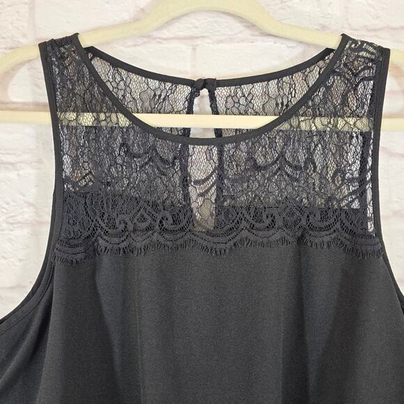 A City Triangles Womens Black Lace Sleeveless Casual Straight Jumpsuit Size XL - Picture 2 of 13